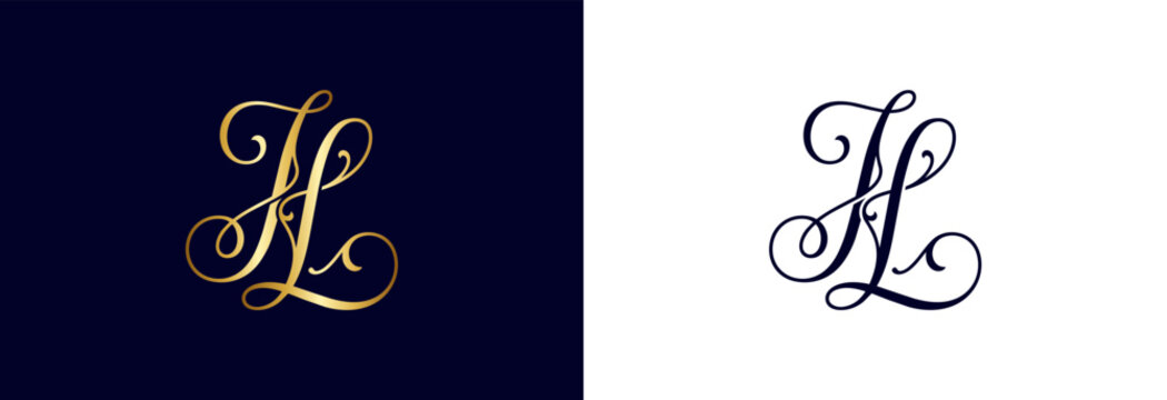 Luxurious black JL monogram on white background for sophisticated designs.