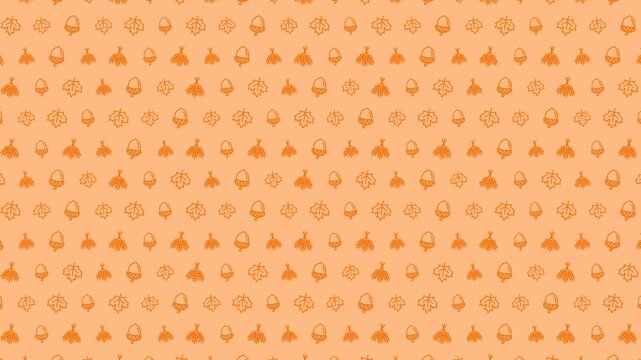 Orange Thanksgiving Autumn Themed Pattern 4K 60FPS seamless Looping Video Background