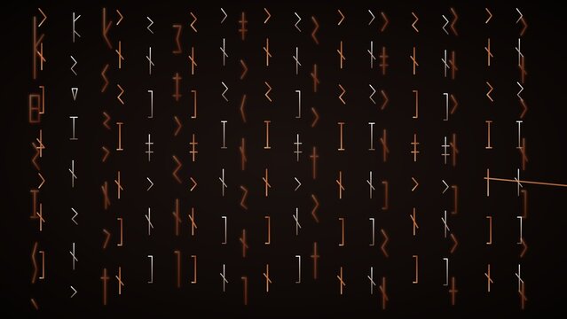 Mystical Northern Runes Stone Engraving Background