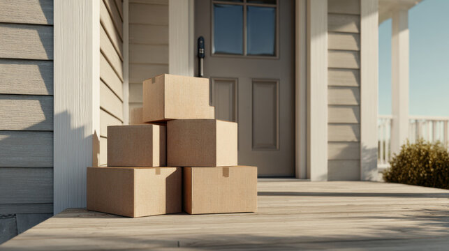 Boxes on the porch during day