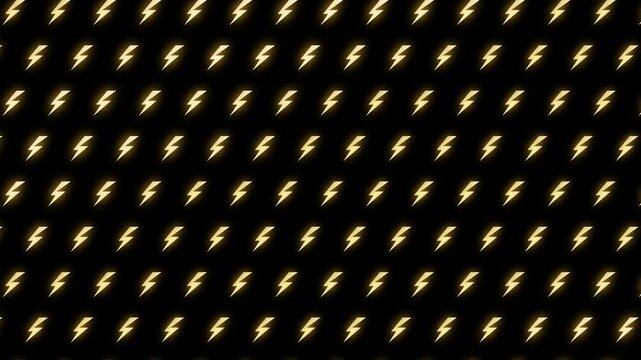Golden Lightning Bolt Pattern on Black Background