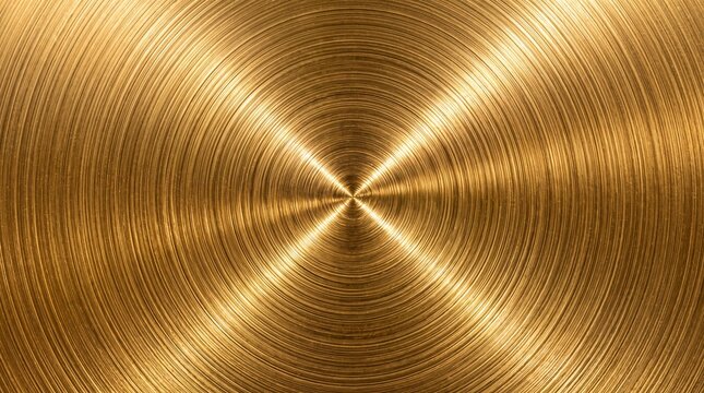 Brushed Gold Metallic Texture with Radial Reflection Background
