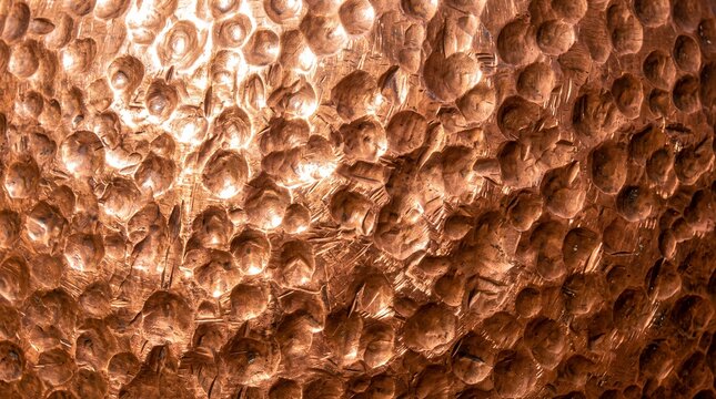 Hammered Copper Texture Surface Close Up