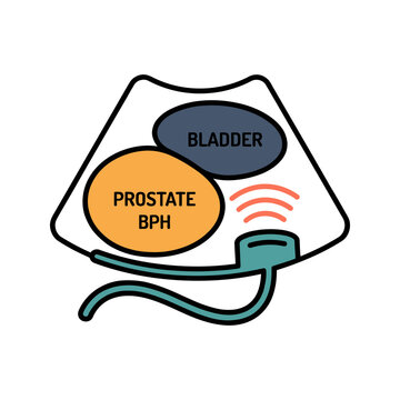 Prostate Enlargement BPH Ultrasound Icon for Urology
