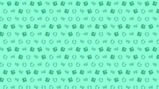 Light Green Video Game Controller Themed Pattern 4K 60FPS seamless Looping Video Background