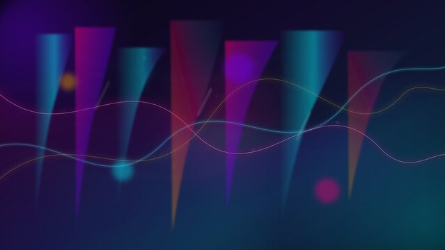 Abstract Glowing Wave Background with Cyan and Violet Gradients