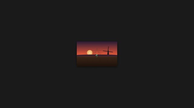 Sunrise Silhouette Windmill Farm Landscape Animation Loop - Dusk Horizon Sky