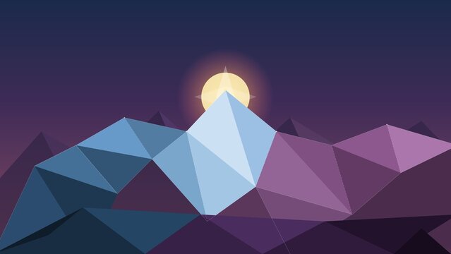 Abstract Geometric Polygonal Landscape Background