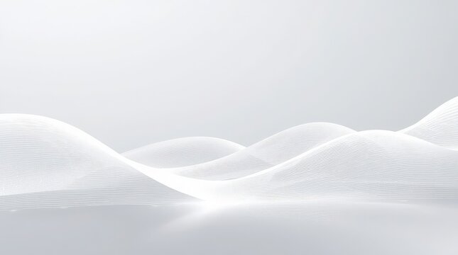 Abstract futuristic geometric waves of fine luminous lines creating dynamic motion and depth in minimalist design