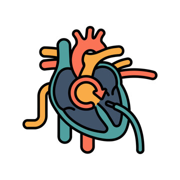 Congenital Heart Defect Angiogram Icon for Pediatric Cardiology