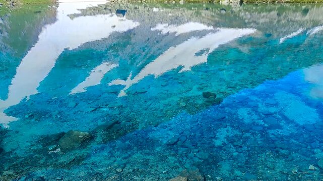 turquoise water of a mountain lake