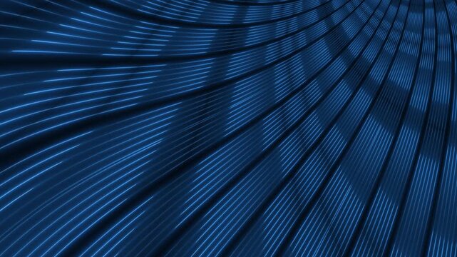 Abstract blue glowing lines moving in a digital wave pattern, technology and data flow background