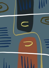 Abstract image for printing. Picture for modern interiors. The picture is painted by hand on a tablet. © neurostructure