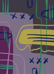 Abstract image for printing. Picture for modern interiors. The picture is painted by hand on a tablet. © neurostructure
