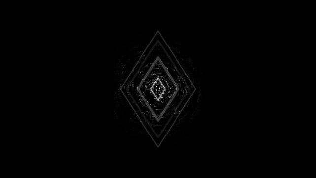 Abstract Diamond Shape Animation Loop - Dark Background, Geometric Motion Graphics