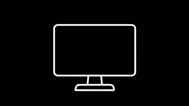 Digital brain icon appearing in computer monitor for artificial intelligence and smart technology