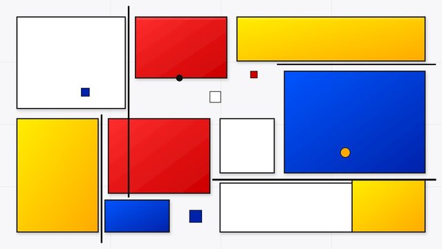 Abstract Geometric De Stijl Modernist Composition
