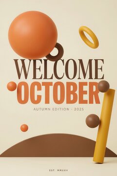 Welcome october autumn edition 2025 abstract shapes