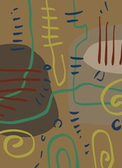 Abstract image for printing. Picture for modern interiors. The picture is painted by hand on a tablet. © neurostructure