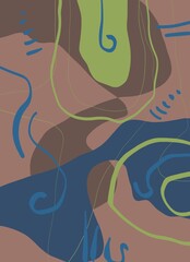 Abstract image for printing. Picture for modern interiors. The picture is painted by hand on a tablet. © neurostructure