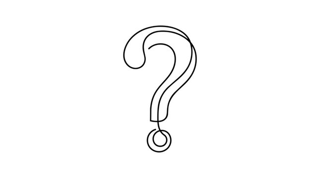 Question mark continuous one line drawing vector illustration