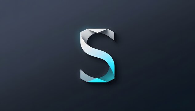 Geometric letter s logo design with blue gradient background