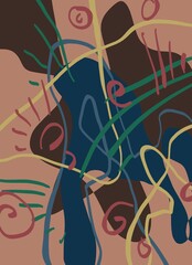 Abstract image for printing. Picture for modern interiors. The picture is painted by hand on a tablet. © neurostructure
