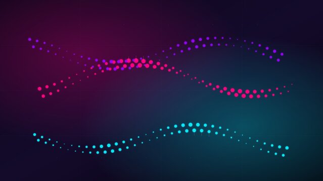Abstract Neon Halftone Wave Background