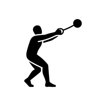 Hammer Throw Athlete Winding Up Icon