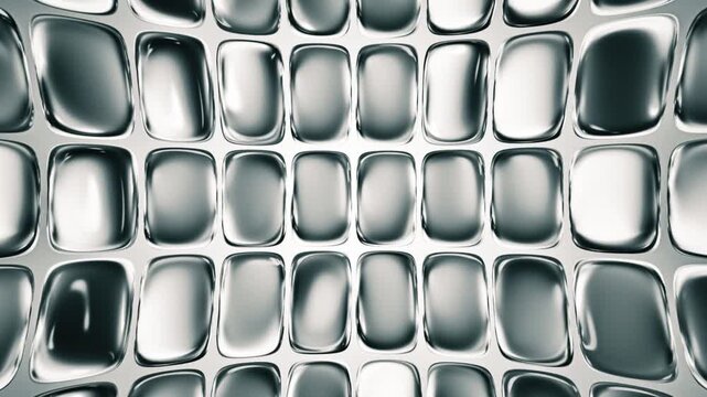 Shiny futuristic liquid chrome motion background with a pattern of fluid metallic gradient tiles. This stylish animation is suitable for technology and futuristic concepts and is a full HD loop.