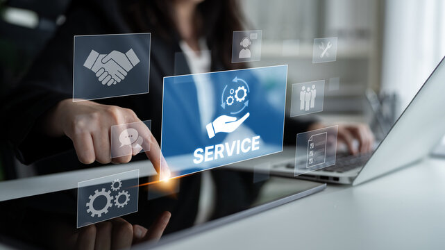 Customer service and support workflow with cooperation, communication, maintenance, and checklist icons for efficient service operation and user satisfaction Latch