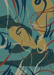 Abstract image for printing. Picture for modern interiors. The picture is painted by hand on a tablet. © neurostructure