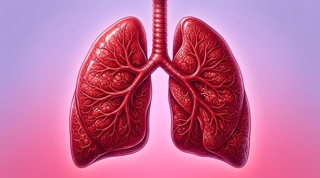 Red anatomical heart with detailed muscle texture, isolated on pink background anatomy