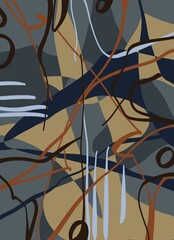 Abstract image for printing. Picture for modern interiors. The picture is painted by hand on a tablet. © neurostructure