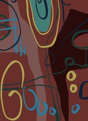 Abstract image for printing. Picture for modern interiors. The picture is painted by hand on a tablet. © neurostructure