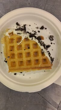 Delicious Oreo Waffle Slice