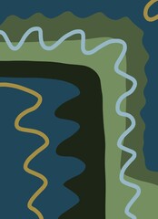 Abstract image for printing. Picture for modern interiors. The picture is painted by hand on a tablet. © neurostructure