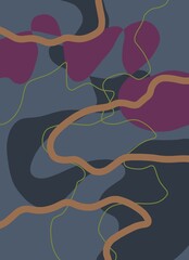 Abstract image for printing. Picture for modern interiors. The picture is painted by hand on a tablet. © neurostructure