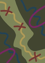 Abstract image for printing. Picture for modern interiors. The picture is painted by hand on a tablet. © neurostructure