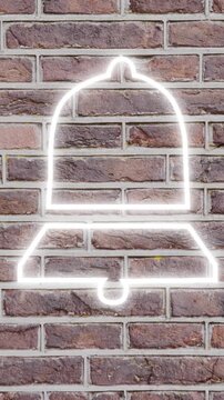 Heart neon sign on brick wall 4k