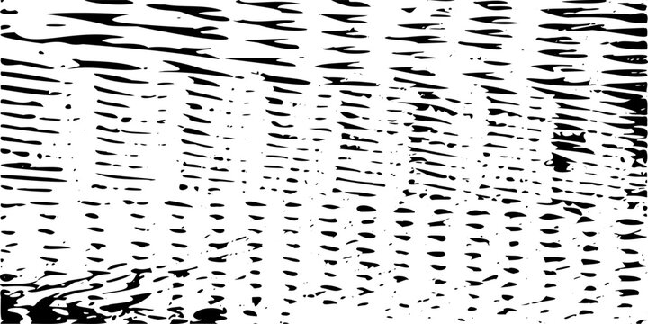 Monochrome texture composed of irregular graphic elements. Distressed uneven grunge background. Abstract vector illustration. Overlay for interesting effect and depth. Isolated on white background.