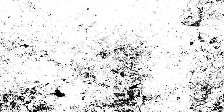 Monochrome texture composed of irregular graphic elements. Distressed uneven grunge background. Abstract vector illustration. Overlay for interesting effect and depth. Isolated on white background.