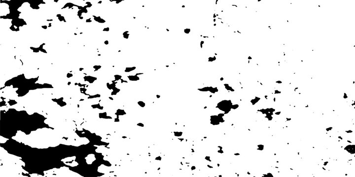 Monochrome texture composed of irregular graphic elements. Distressed uneven grunge background. Abstract vector illustration. Overlay for interesting effect and depth. Isolated on white background.