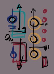 Abstract image for printing. Picture for modern interiors. The picture is painted by hand on a tablet. © neurostructure