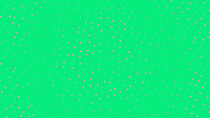 Bright green background with scattered pink polka dot confetti pattern design © MDJAHIDHASAN