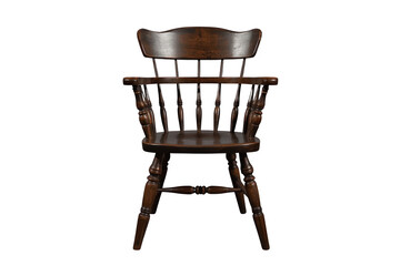 Naklejka premium Rustic dark wooden spindle chair