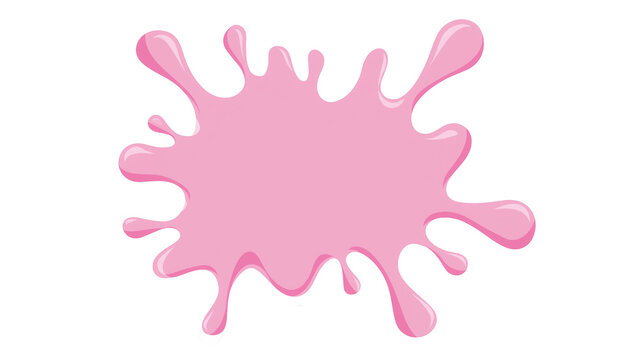Pink liquid splash with rounded edges, isolated on transparent background