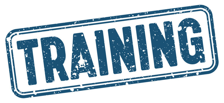 training blue grunge stamp with no background. training stamp
