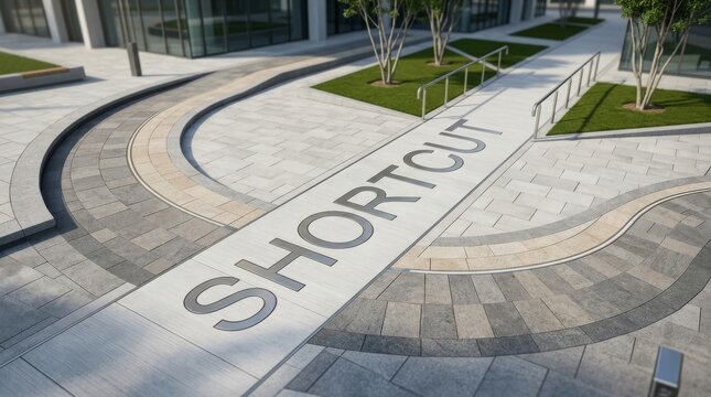 Shortcut Concept with Modern Pathway Representing Efficiency Fast Solutions Productivity Navigation Business Strategy Innovation Time Management and Progress