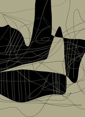 Abstract image for printing. Picture for modern interiors. The picture is painted by hand on a tablet. © neurostructure